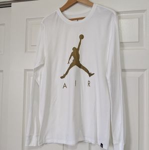 White Long Sleeve Air Jordan Tshirt